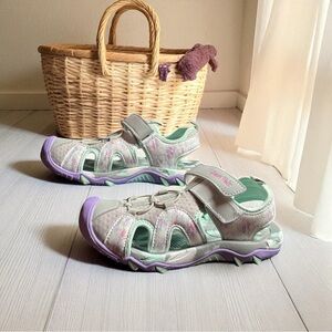 New Kids' Gray and Purple Sandals by Dream Pairs
